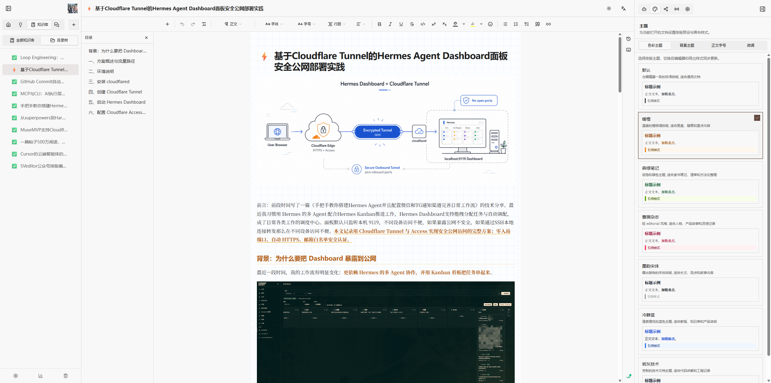 MuseCanto 工作区预览,展示写作、AI 协作、发布渠道与复盘工作台